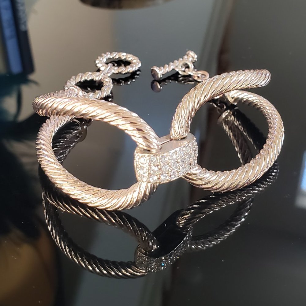 Rose Gold-color Rhinestone Buckle Bracelet